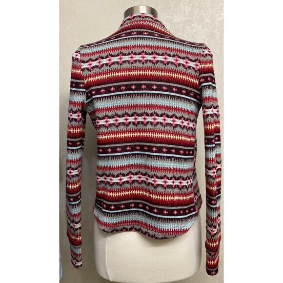 Womens Girls Alice Moon Open Front Cardigan Sweater Long Sleeve Cuff Fair Isle S - Picture 5 of 7